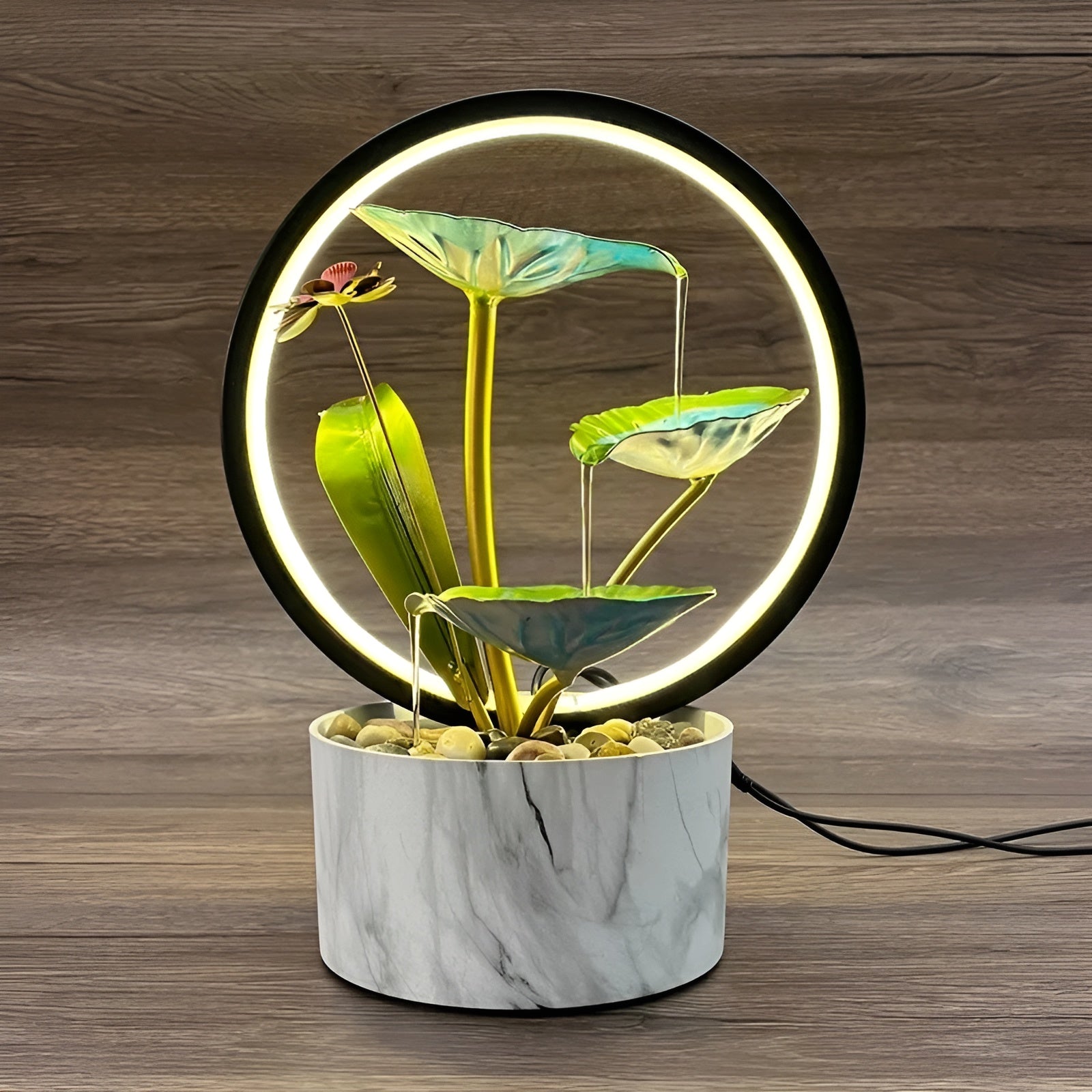 ATELIER-TIBET Lampe de Chevet  – Éclairage Doux & Fonction Eau Apaisante pour Chambre & Salon