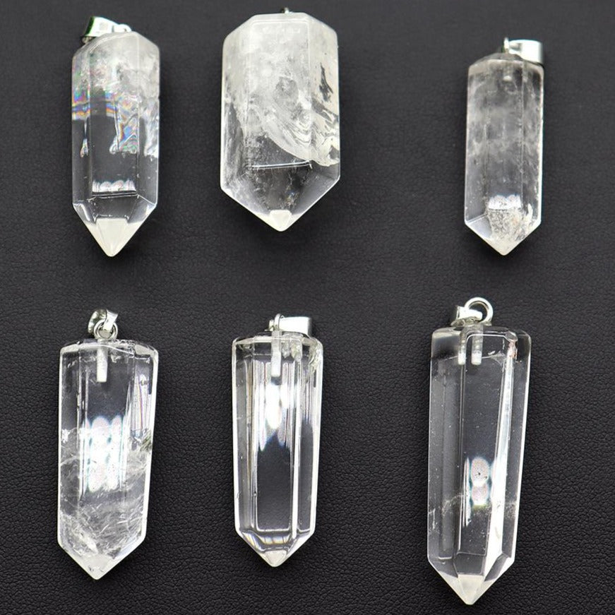 ATELIER-TIBET – Mini Pendentif Pointe en Quartz Clair Naturel – 20 à 30 mm