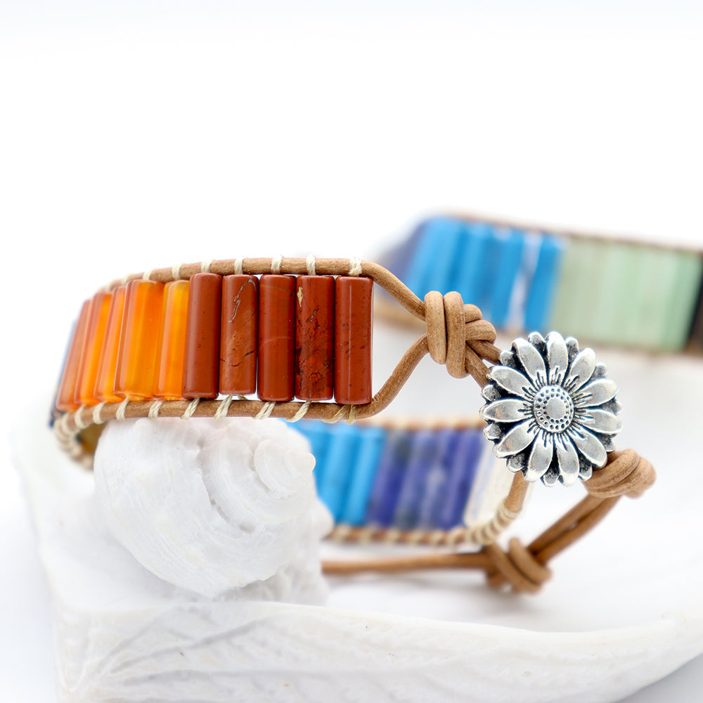 ATELIER-TIBET Bracelet 7 Chakras Ajustable 16-26cm