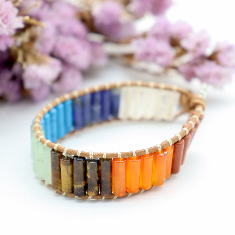 ATELIER-TIBET Bracelet 7 Chakras Ajustable 16-26cm