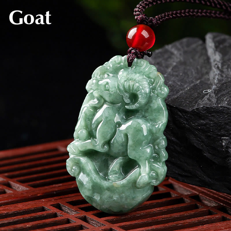 ATELIER-TIBET – Collier en Jade Naturel Zodiac Chinois (12 Signes)