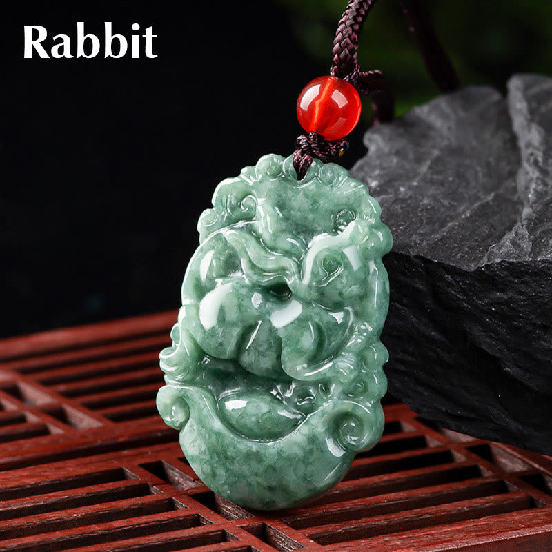 ATELIER-TIBET – Collier en Jade Naturel Zodiac Chinois (12 Signes)
