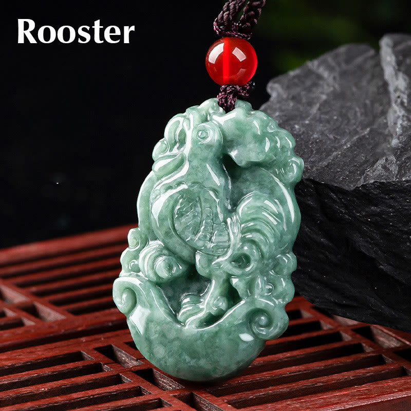 ATELIER-TIBET – Collier en Jade Naturel Zodiac Chinois (12 Signes)