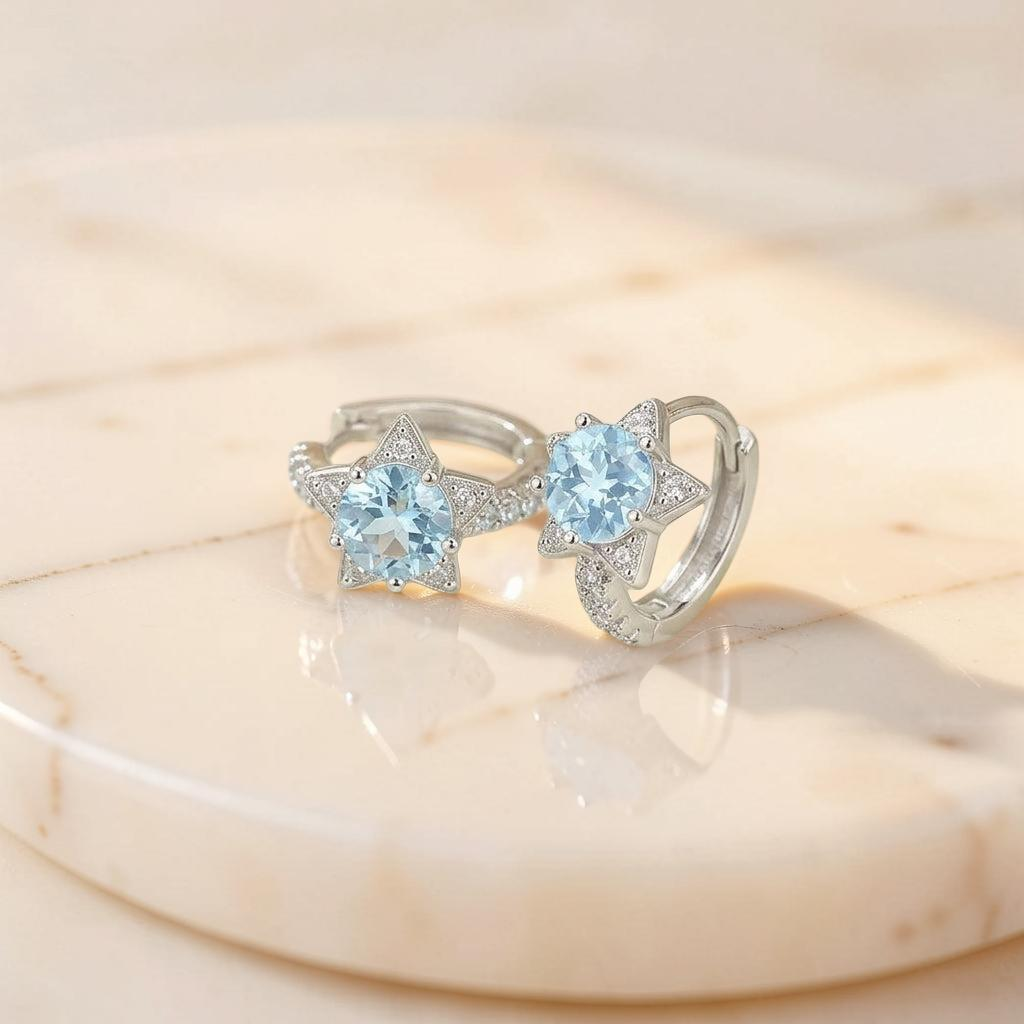 ATELIER-TIBET – Boucles d'Oreilles Topaze – Éclat Stellaire, Argent