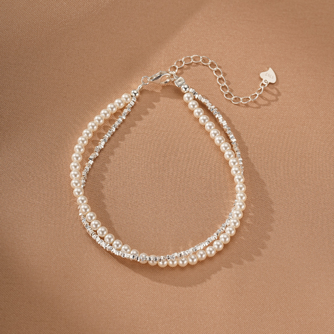 ATELIER-TIBET – Bracelet Perle – Double Éclat, Argent