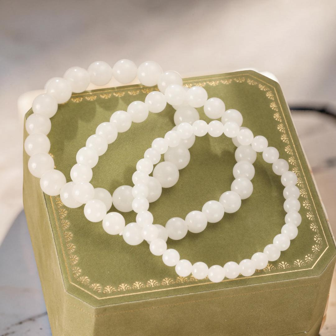 ATELIER-TIBET – Bracelet Jade Blanc – Harmonie Intemporelle