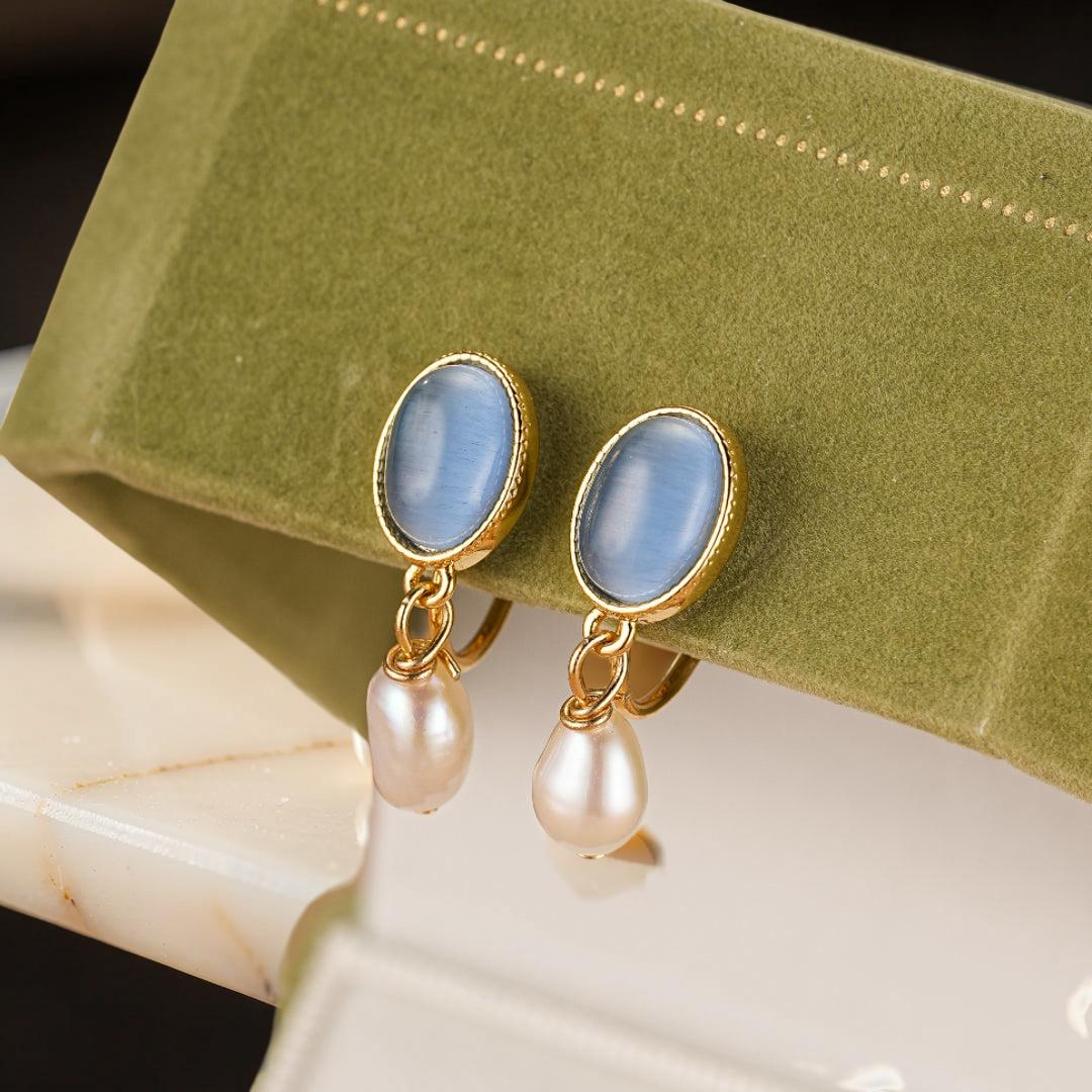ATELIER-TIBET – Boucles d’Oreilles Perle – Lueur d’Aurore