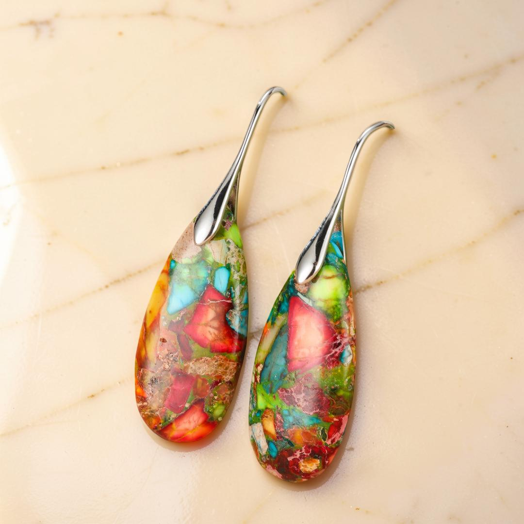 ATELIER-TIBET – Boucles d’Oreilles Jaspe – Essence Sauvage
