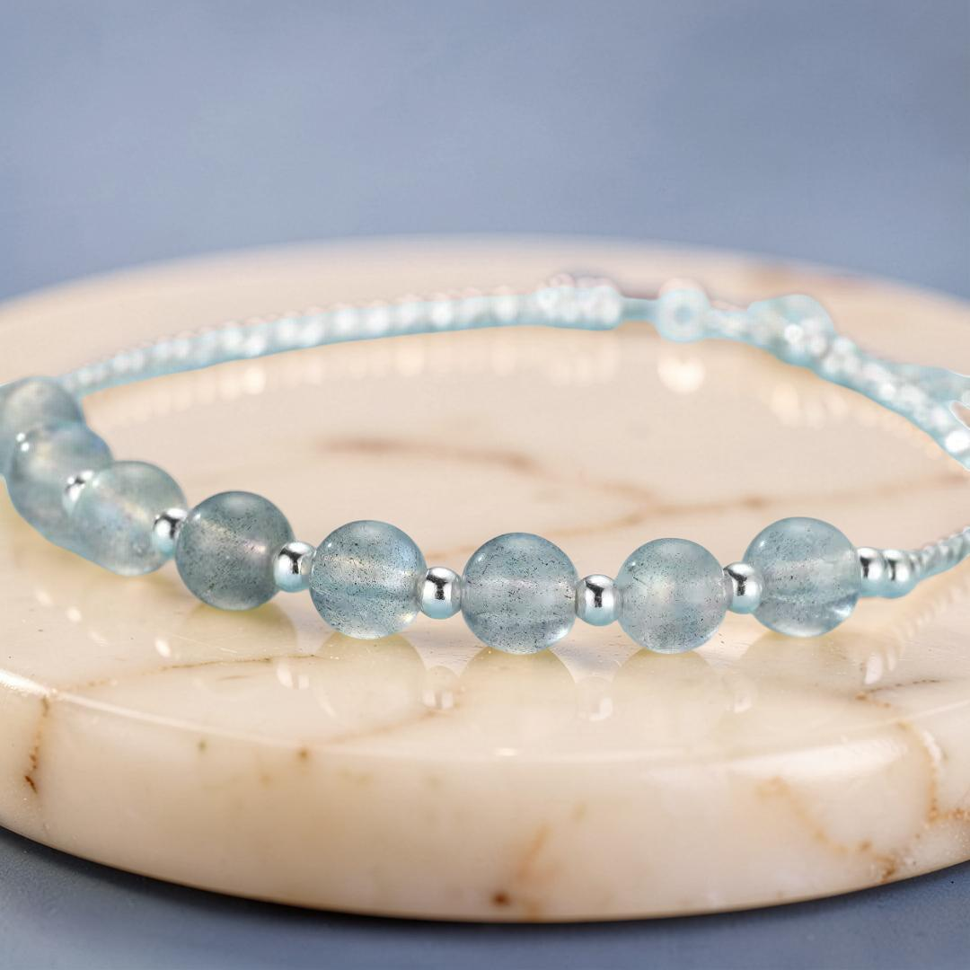 ATELIER-TIBET – Bracelet Pierre de Lune – Voile des Songes, Argent
