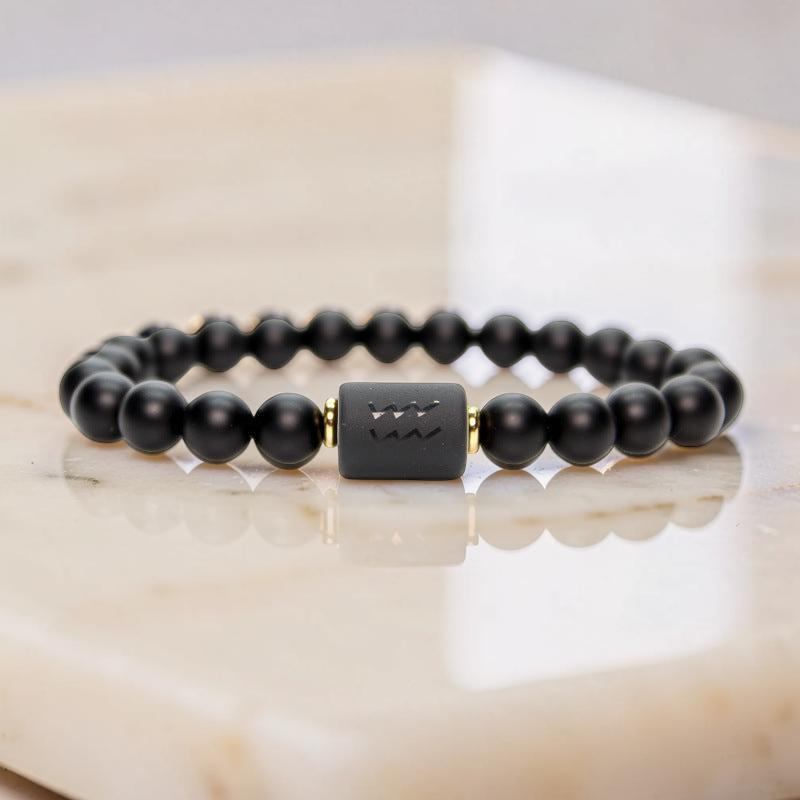 ATELIER-TIBET – Bracelet Signe Astrologique en Onyx – Protection Astrale