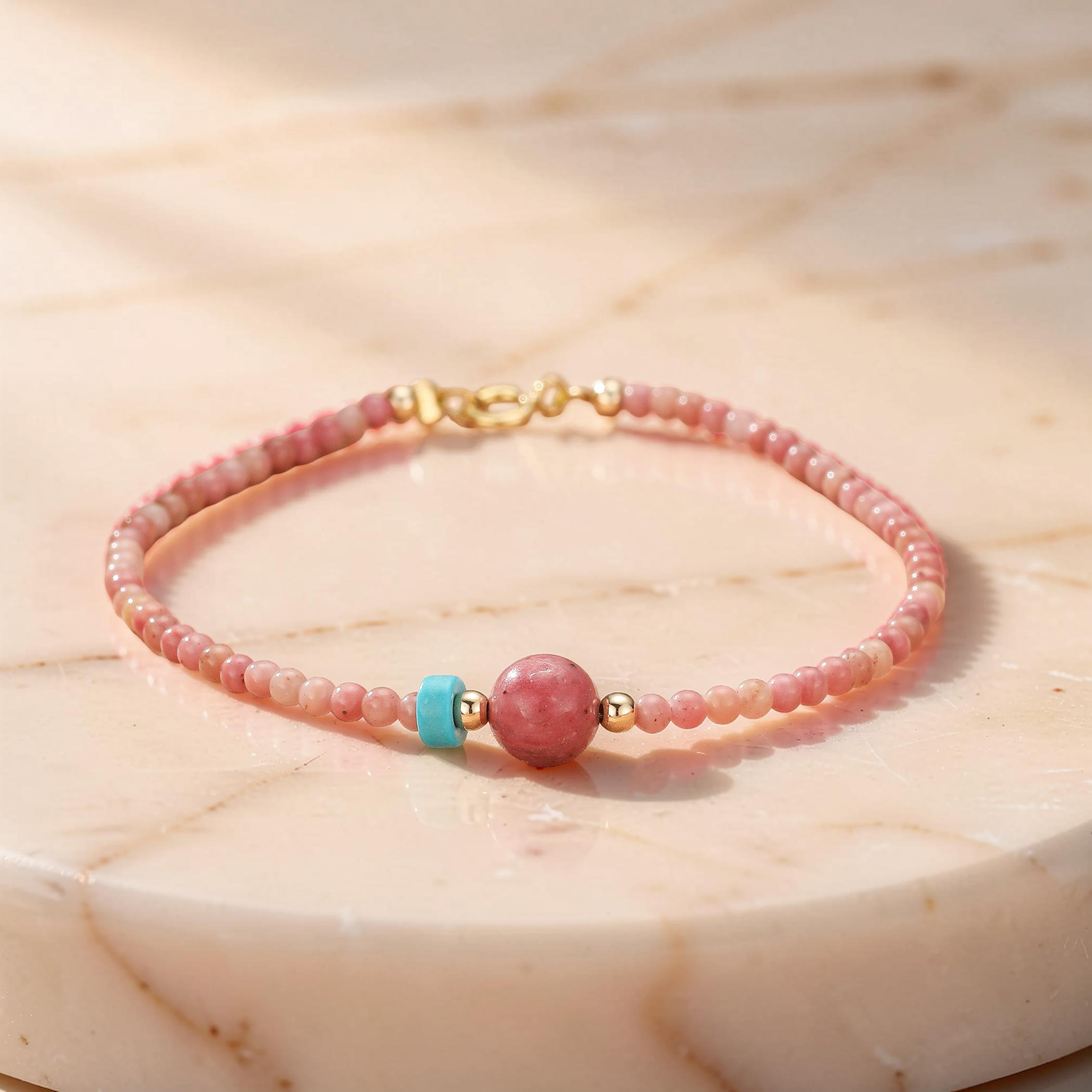 ATELIER-TIBET – Bracelet Rhodonite – Accent Bleu