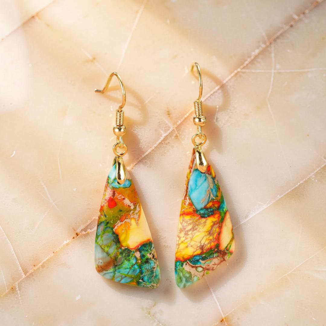 ATELIER-TIBET – Boucles d’Oreilles Jaspe – Création Divine