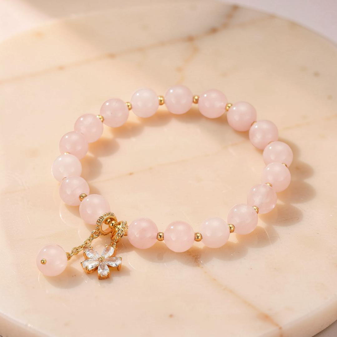 ATELIER-TIBET – Bracelet Quartz Rose – Fleur de Tendresse