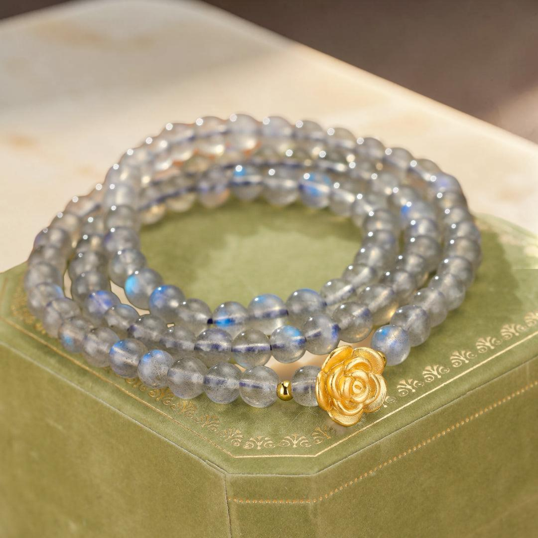 ATELIER-TIBET – Bracelet Labradorite – Rose Doré