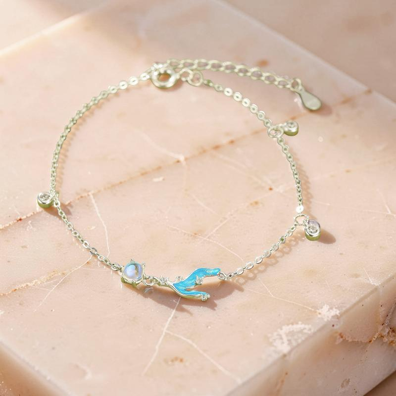 ATELIER-TIBET – Bracelet Pierre de Lune  – Sirène Lunaire, Argent