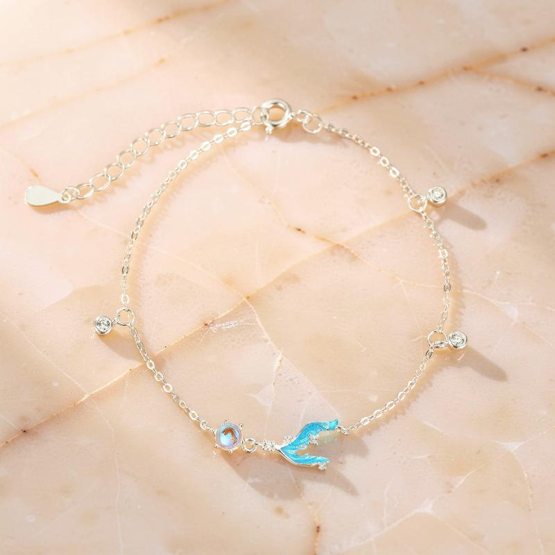 ATELIER-TIBET – Bracelet Pierre de Lune  – Sirène Lunaire, Argent