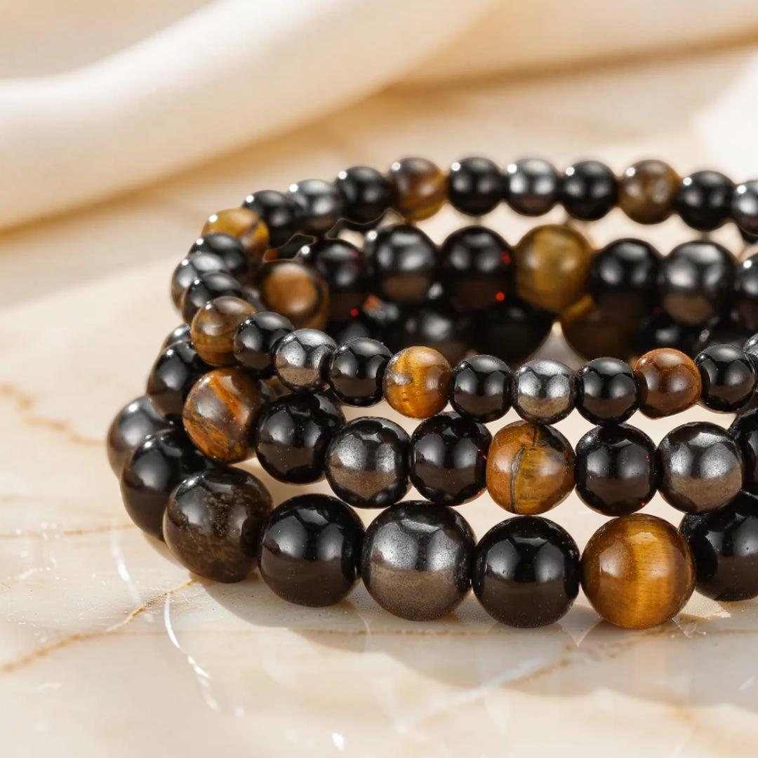 ATELIER-TIBET – Bracelet Œil de Tigre et Hématite – Force Intérieure