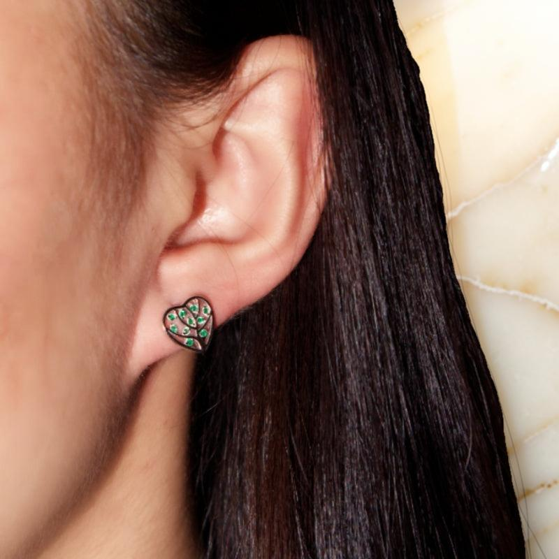 ATELIER-TIBET – Boucles d'Oreilles Arbre de Vie – Arbre d'Amour, Argent 925