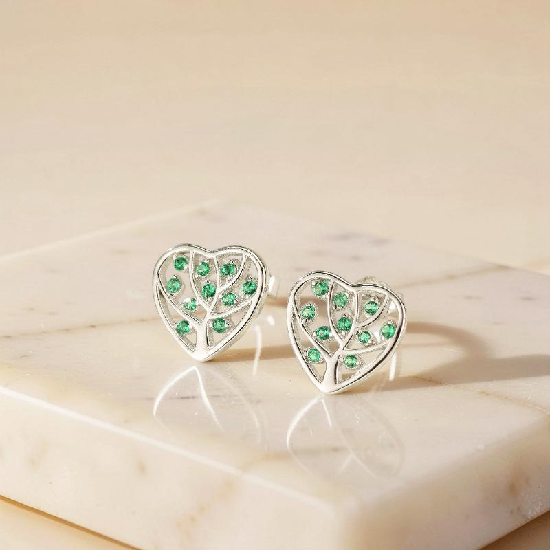 ATELIER-TIBET – Boucles d'Oreilles Arbre de Vie – Arbre d'Amour, Argent 925