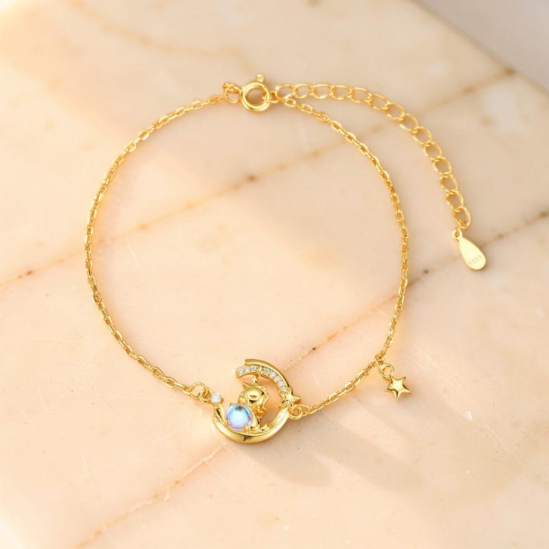 ATELIER-TIBET – Bracelet Pierre de Lune – Harmonie Lunaire, Argent 925
