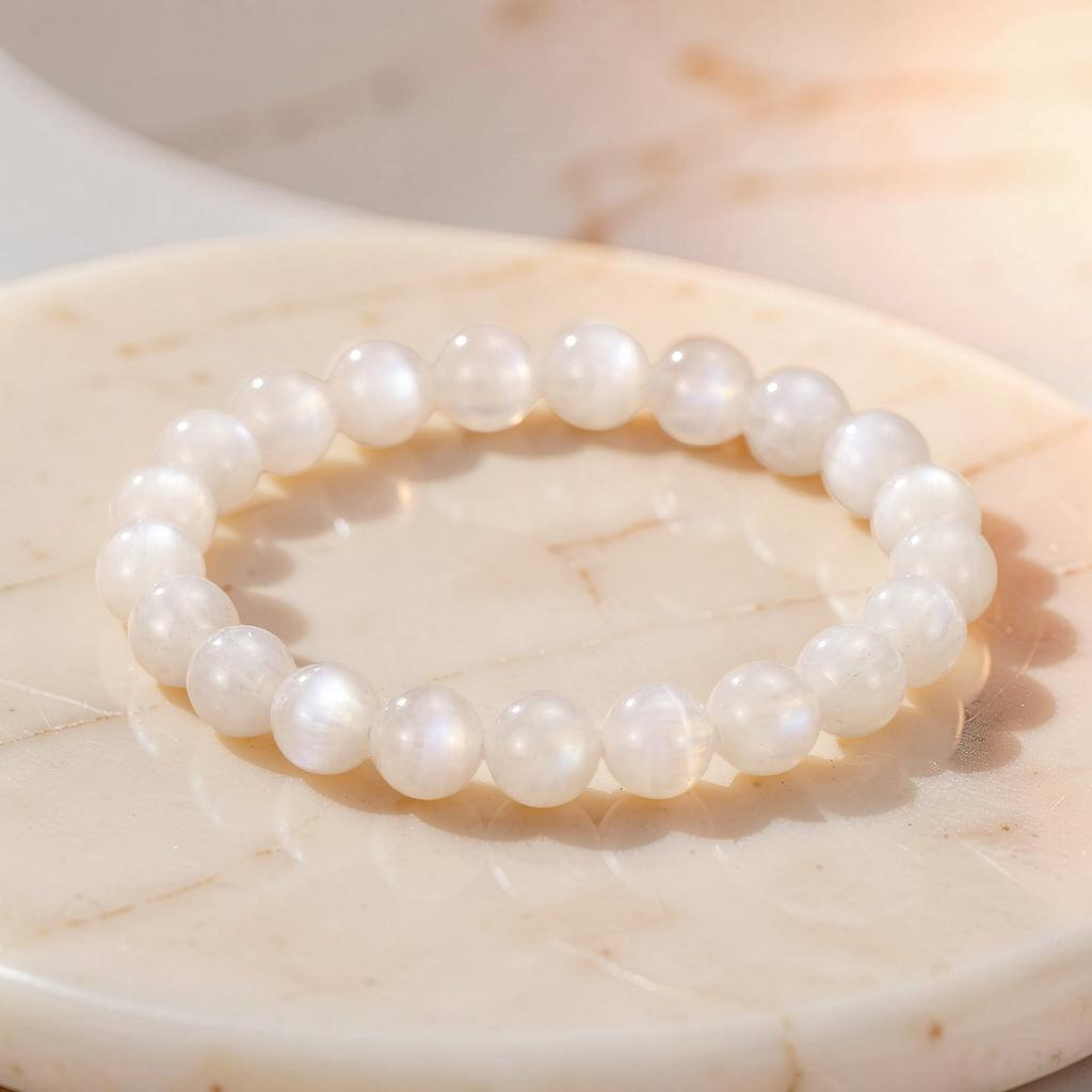 ATELIER-TIBET – Bracelet Pierre De Lune Blanche – Aura Lunaire