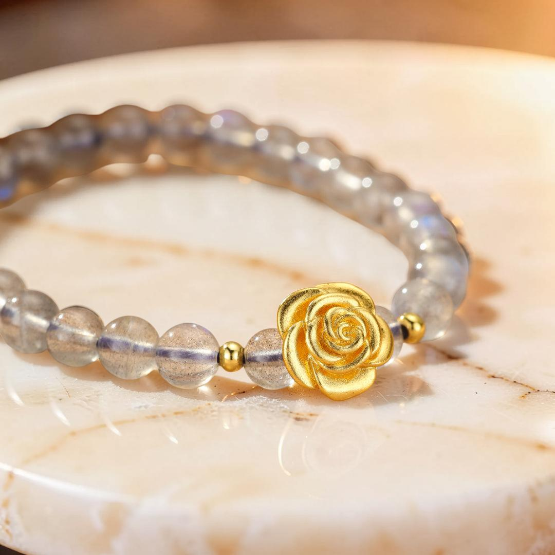 ATELIER-TIBET – Bracelet Labradorite – Rose Doré