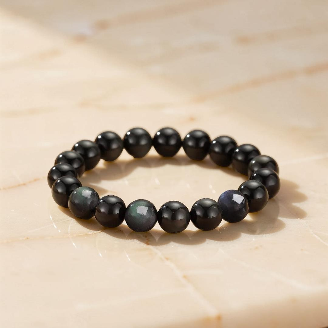 ATELIER-TIBET – Bracelet Obsidienne Arc-en-Ciel – Énergie Subtile