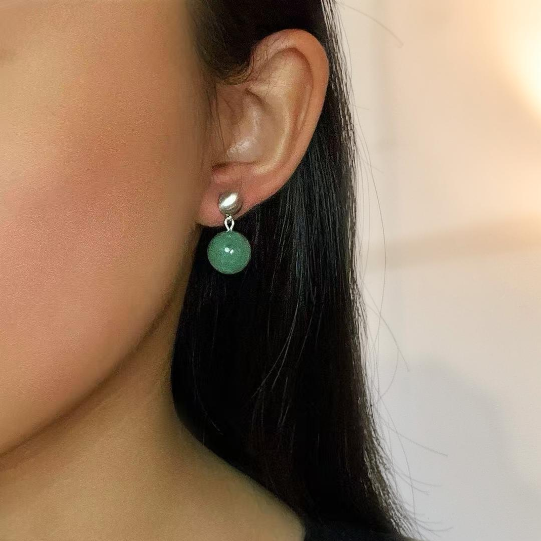 ATELIER-TIBET – Boucles d'Oreilles Aventurine – Énergie Harmonieuse