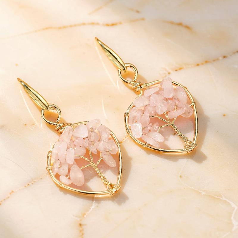 ATELIER-TIBET – Boucles d'oreilles Améthyste – Arbre Céleste, Cuivre