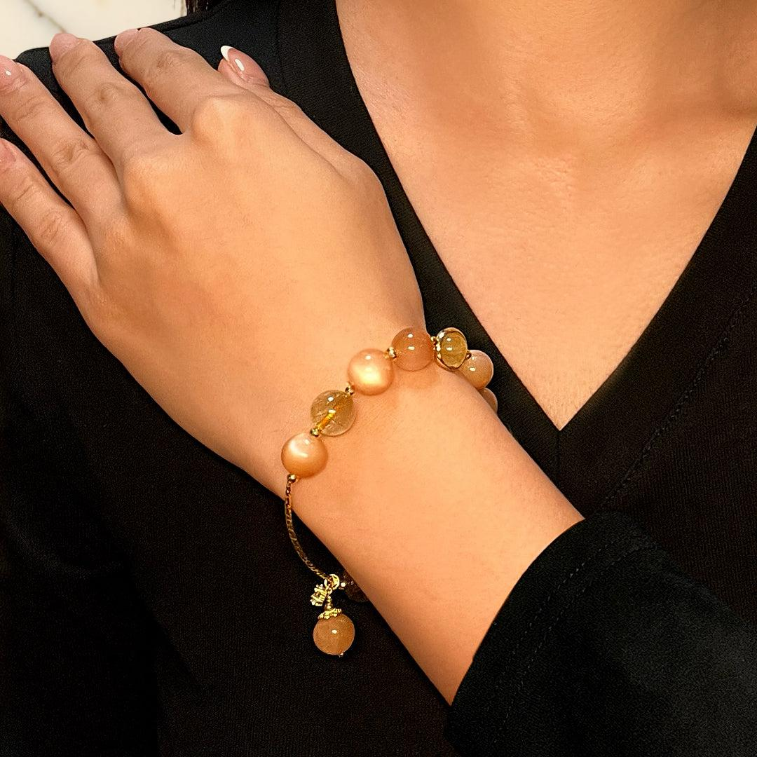 ATELIER-TIBET – Bracelet Pierre de Soleil – Étoile Rayonnante
