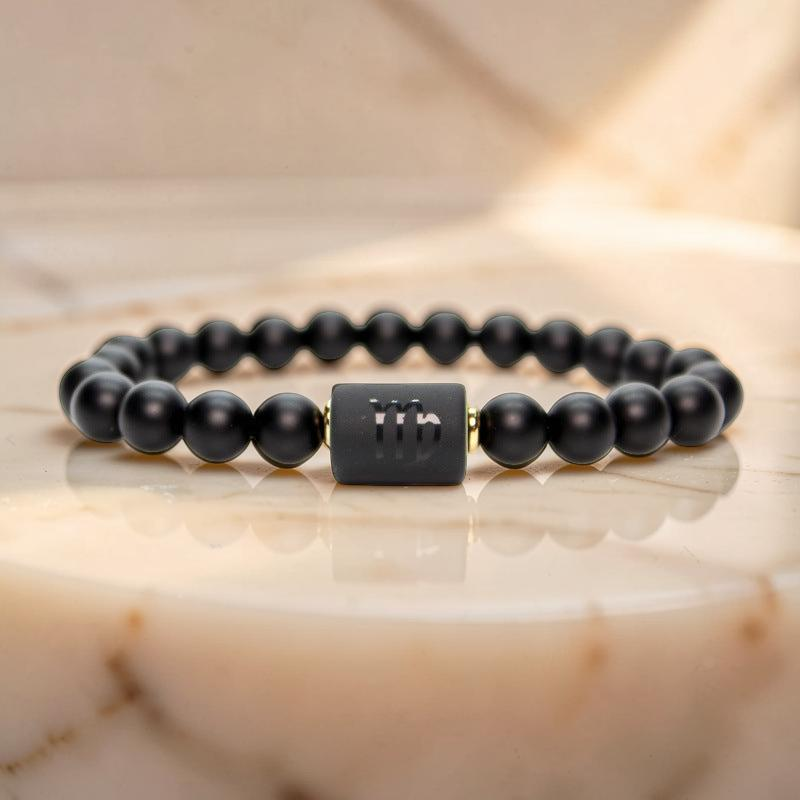 ATELIER-TIBET – Bracelet Signe Astrologique en Onyx – Protection Astrale