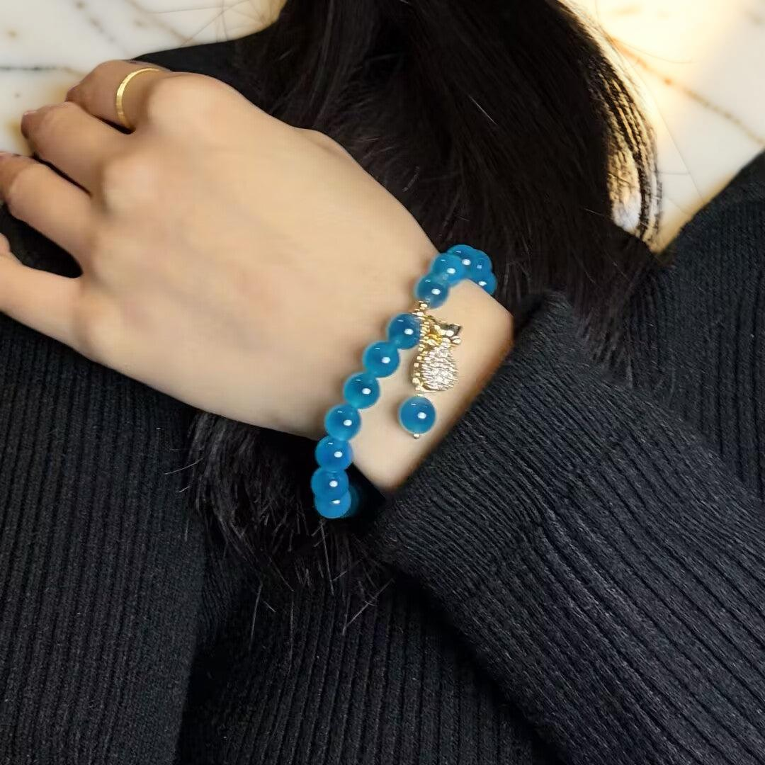 ATELIER-TIBET – Bracelet Agate Bleu – Trésor Océanique