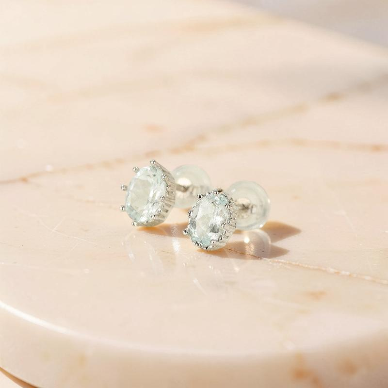 ATELIER-TIBET – Boucles d'oreilles Aigue marine – Éclat Marin, Argent