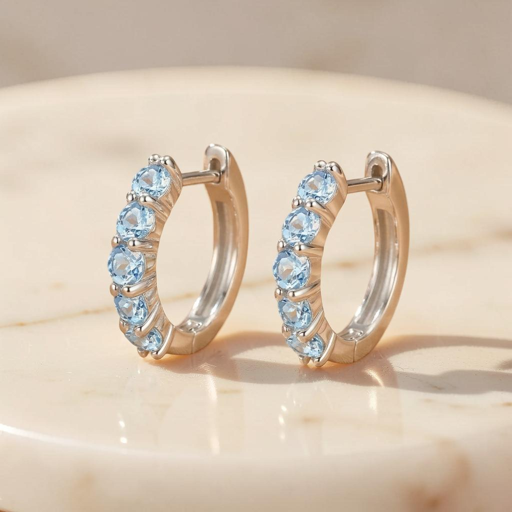 ATELIER-TIBET – Boucles d'oreilles Topaze – Bienveillance Céleste, Argent