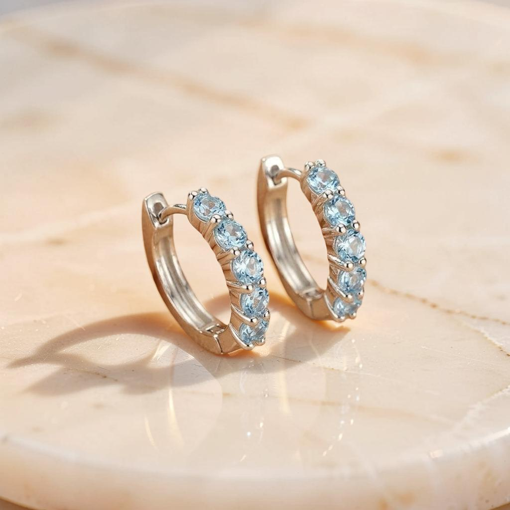 ATELIER-TIBET – Boucles d'oreilles Topaze – Bienveillance Céleste, Argent