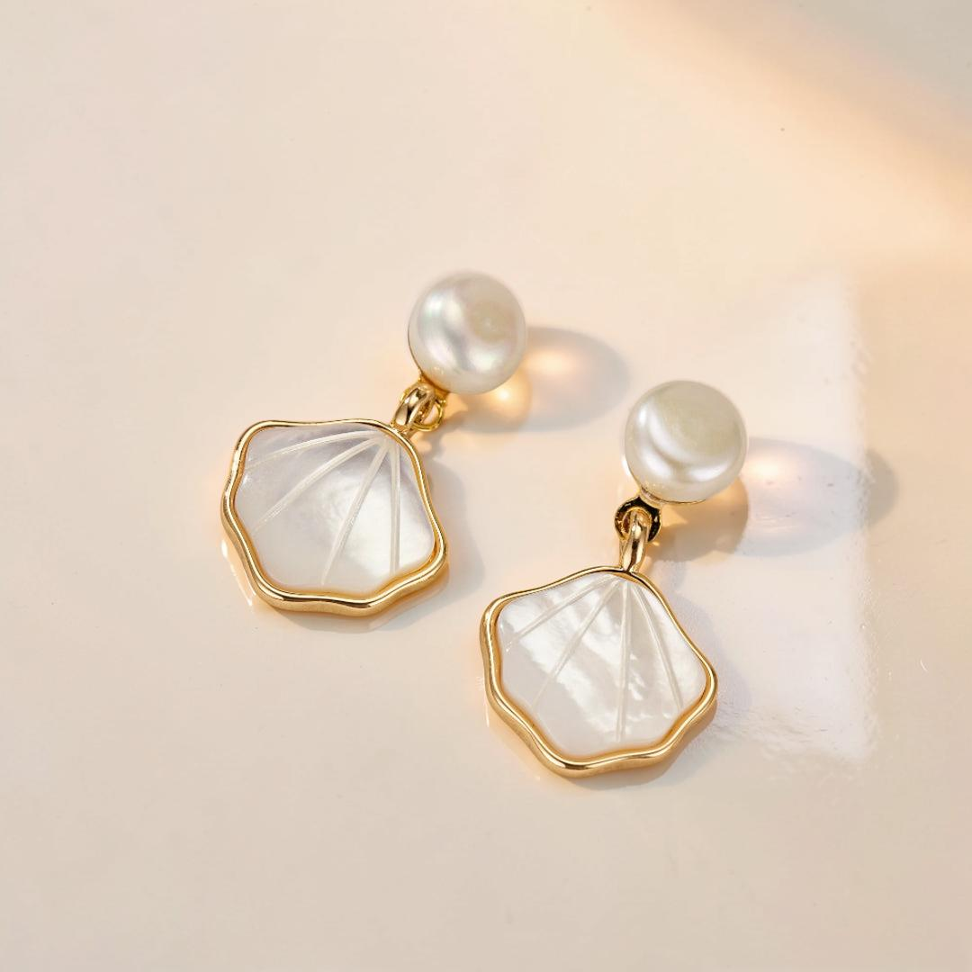 ATELIER-TIBET – Boucles d’Oreilles Perle – Éclat Marin