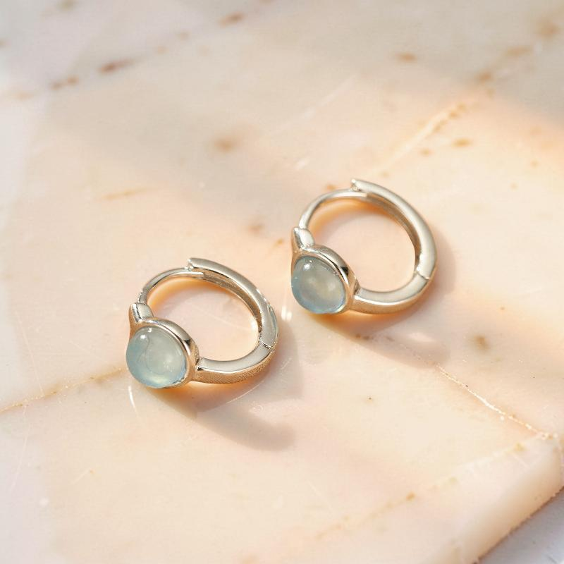 ATELIER-TIBET – Boucles d'oreilles Aigue marine – Lumière Marine, Argent