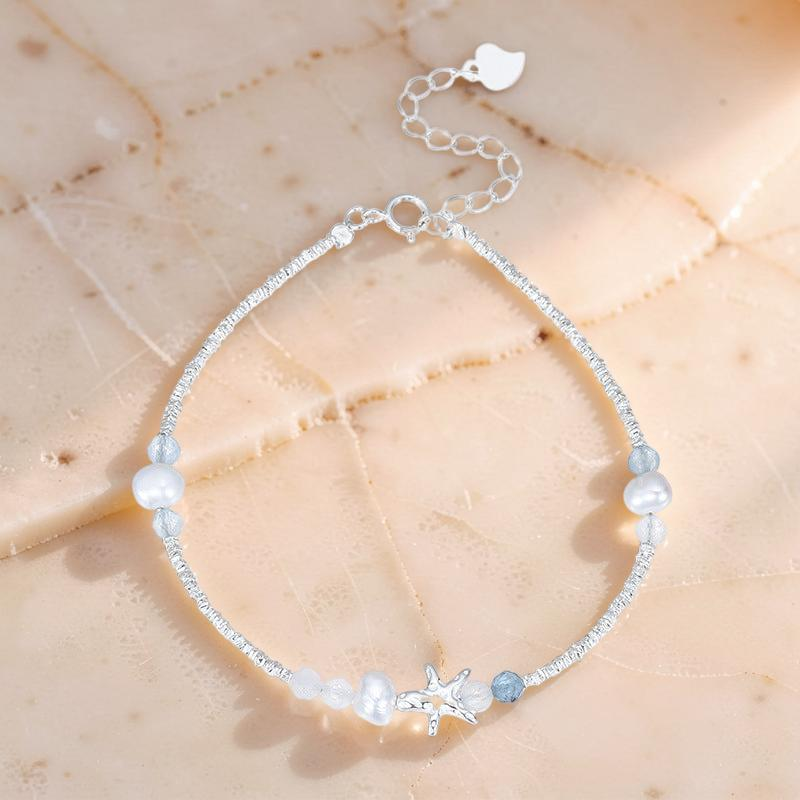 ATELIER-TIBET – Bracelet Aigue-Marine – Vol Marin, Argent S925