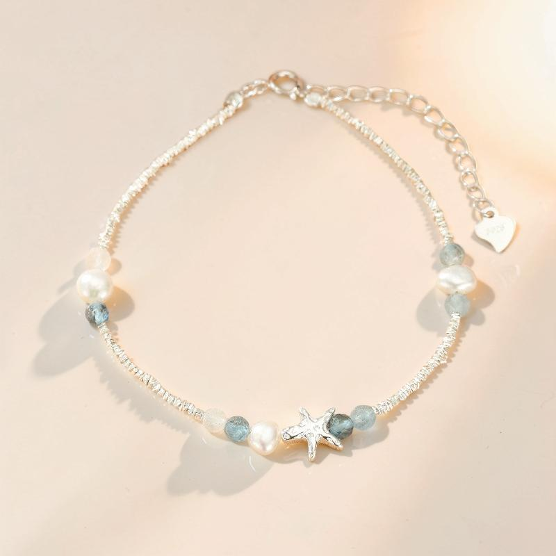 ATELIER-TIBET – Bracelet Aigue-Marine – Vol Marin, Argent S925