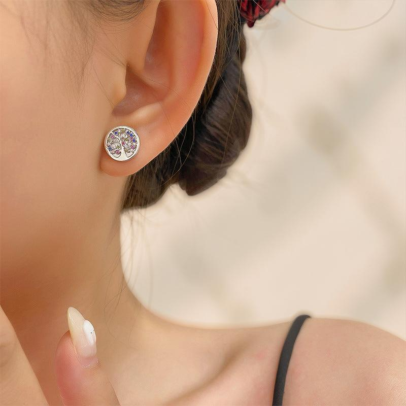 ATELIER-TIBET – Boucles d'Oreilles Arbre de Vie – Vie Florissante, Argent
