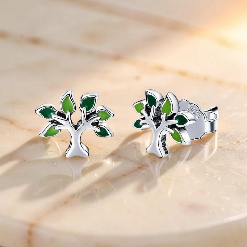 ATELIER-TIBET – Boucles d'Oreilles Arbre de Vie – Énergie de Vie, Argent