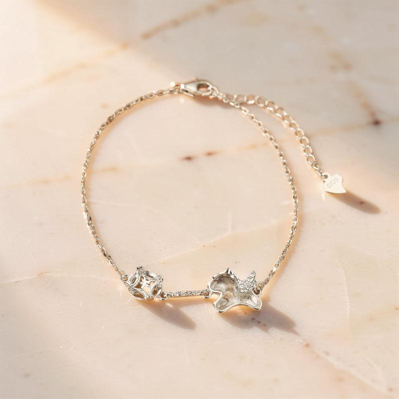 ATELIER-TIBET – Bracelet Cristal de Roche – Porte-Bonheur Ailé, Argent