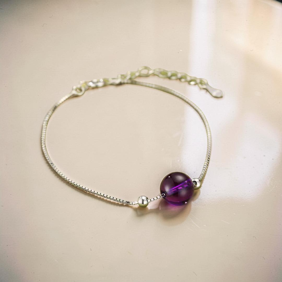 ATELIER-TIBET – Bracelet Améthyste – Goutte de Douceur, Argent