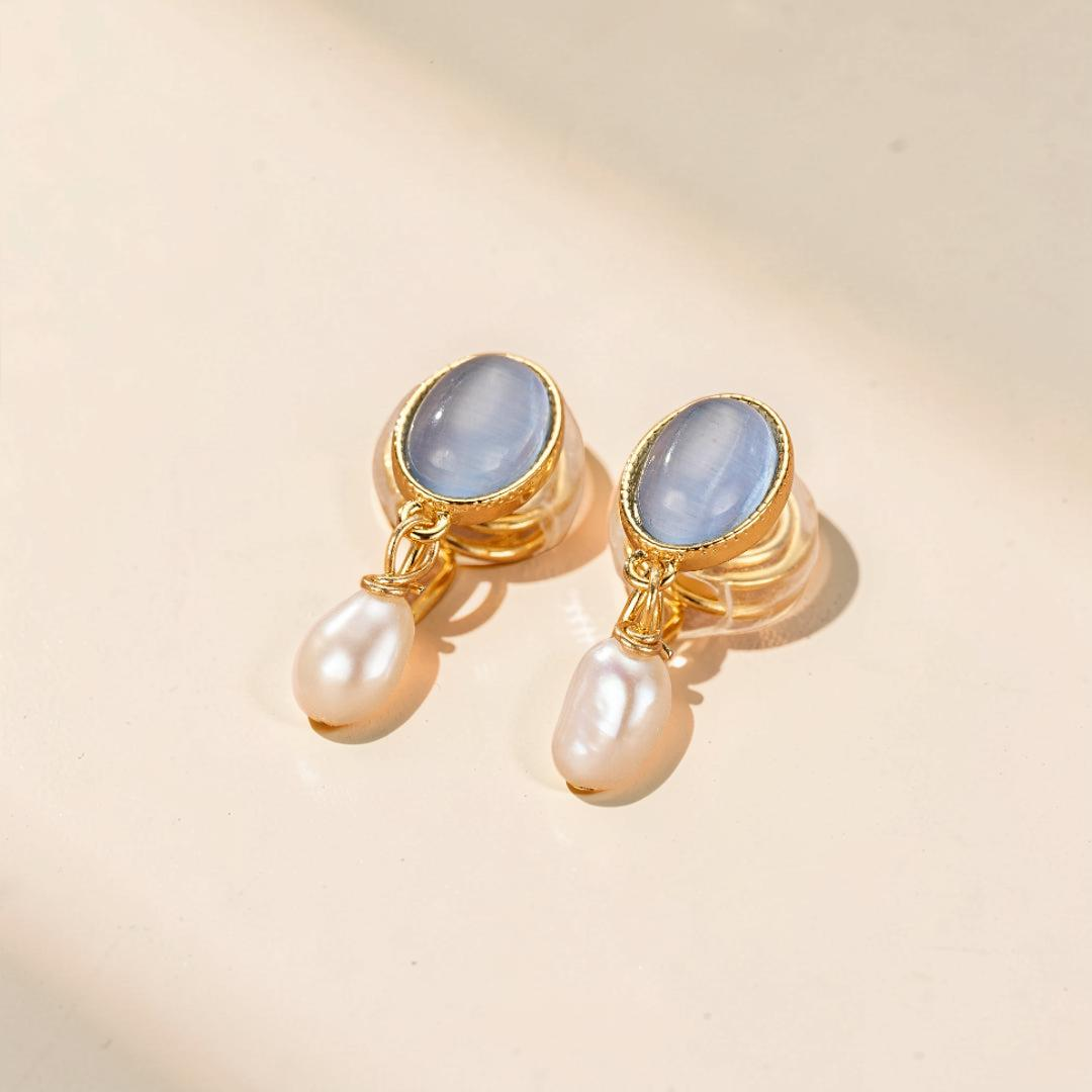 ATELIER-TIBET – Boucles d’Oreilles Perle – Lueur d’Aurore