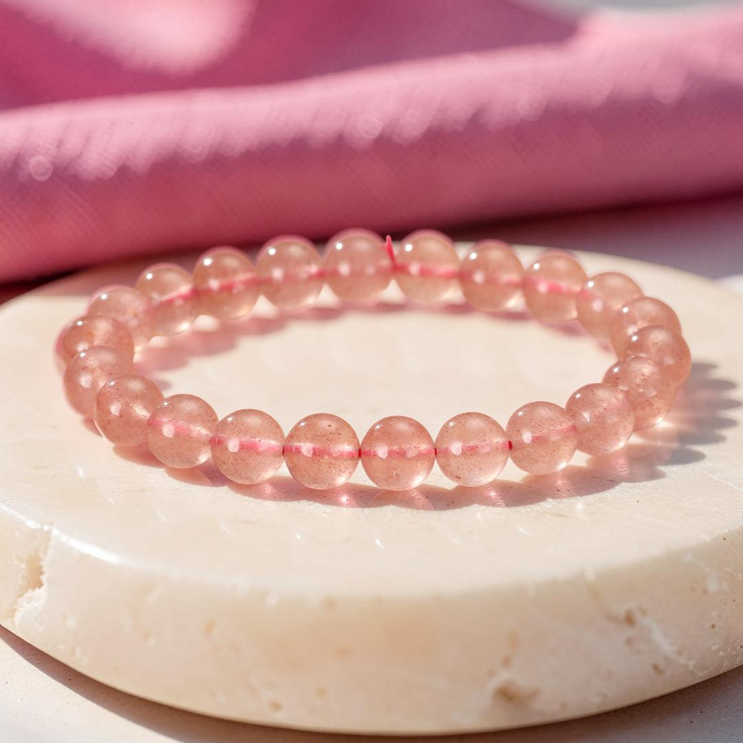 ATELIER-TIBET – Bracelet Quartz Fraise – Tendresse Vibrante