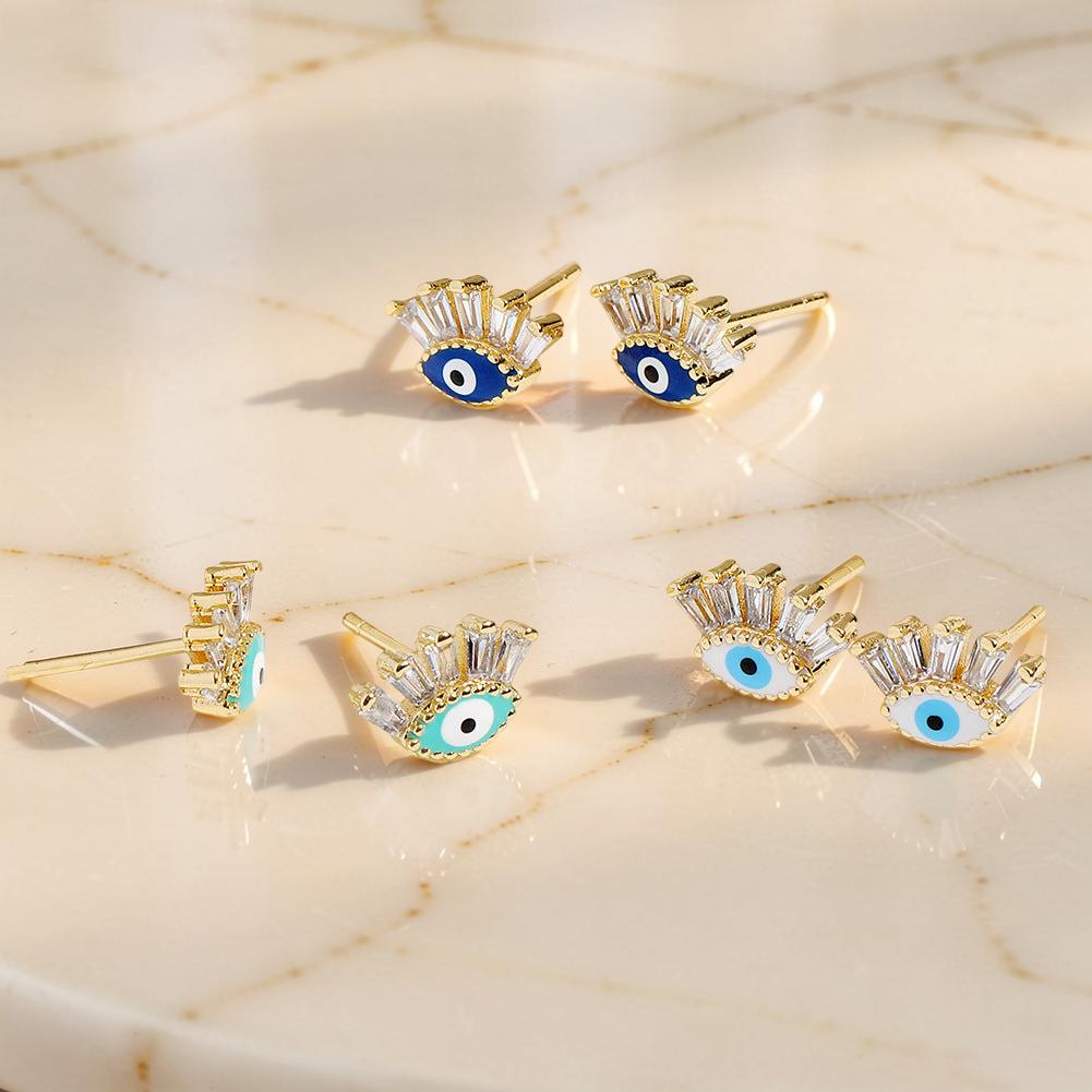 ATELIER-TIBET – Boucle d’oreille Mauvais Œil  Regard  en Cristal