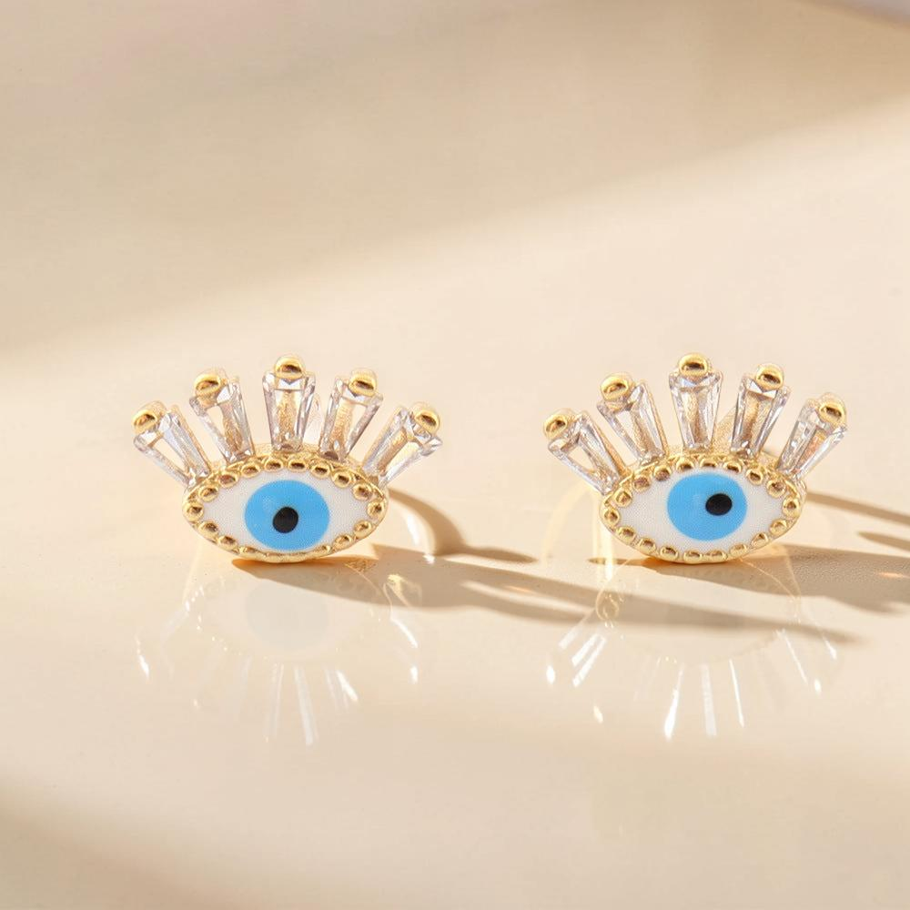 ATELIER-TIBET – Boucle d’oreille Mauvais Œil  Regard  en Cristal