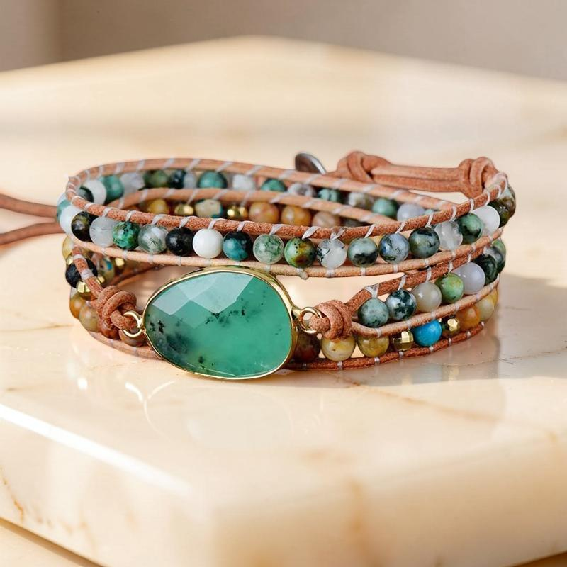 ATELIER-TIBET – Bracelet Agate – Esprit Aventure, Cuir