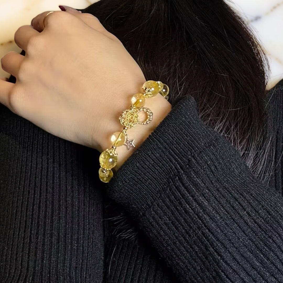 ATELIER-TIBET – Bracelet Citrine Lune et Étoile – Rêveur