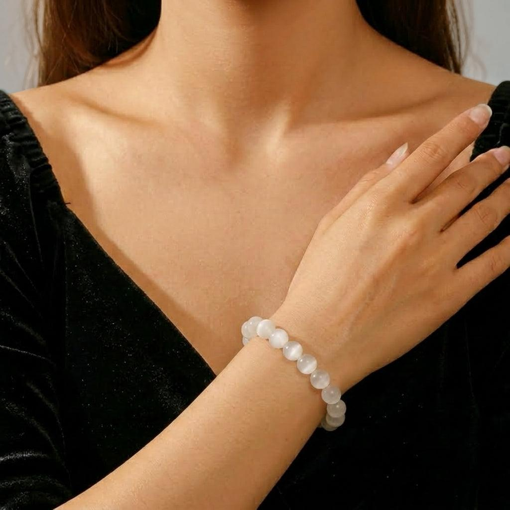 ATELIER-TIBET – Bracelet Pierre De Lune Blanche – Aura Lunaire